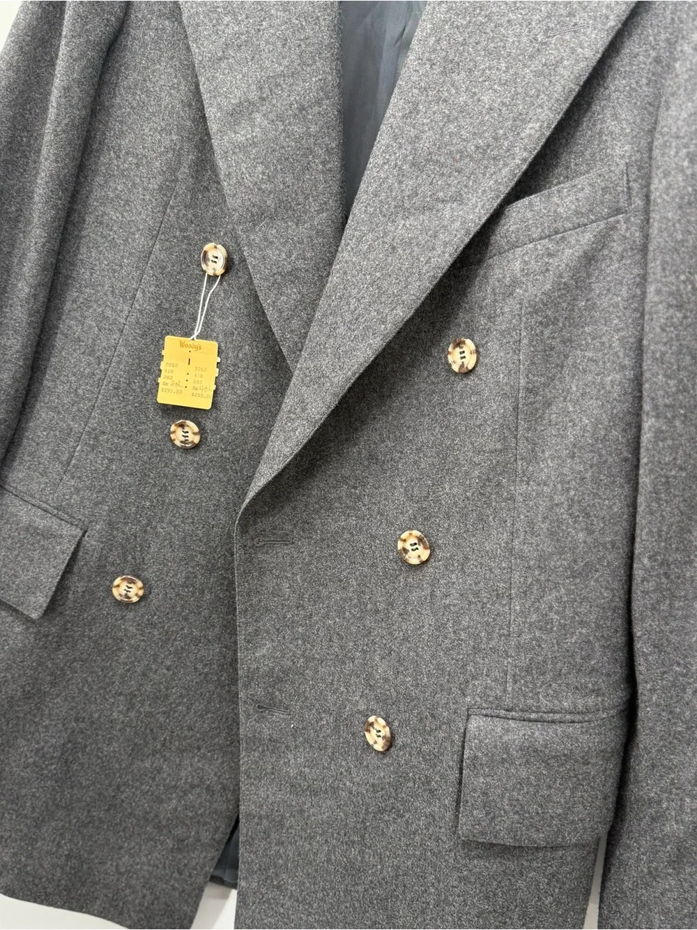 Polo by Ralph Lauren Men's Double-Breasted Gray Wool Sport Coat